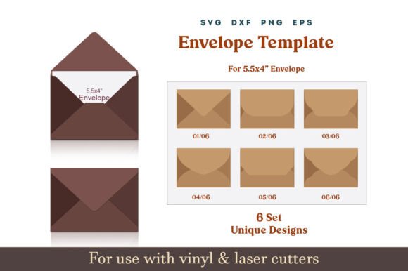 Download Envelope Template SVG for 5.5x4" Card - Car Collection