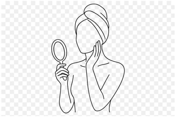Download Faceless Woman Skincare Line Art - Car Collection