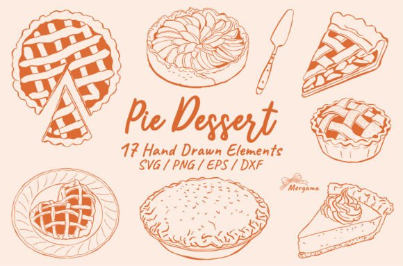 Download Hand Drawn Pie Bakery Dessert SVG PNG - Hand Collection