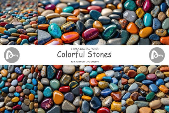 Download Digital Paper Colorful Stones - Colorful Collection