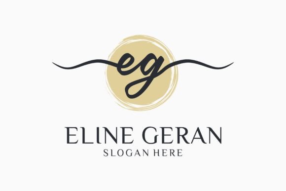 Download Letter E G Handwritten Feminine Logo - Hand Collection