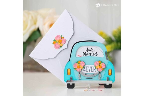 Download Just Married Reveal Card SVG - Car Collection