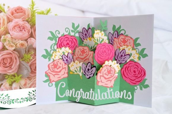 Download Flower Bouquet 3D Pop Up Card - Car Collection