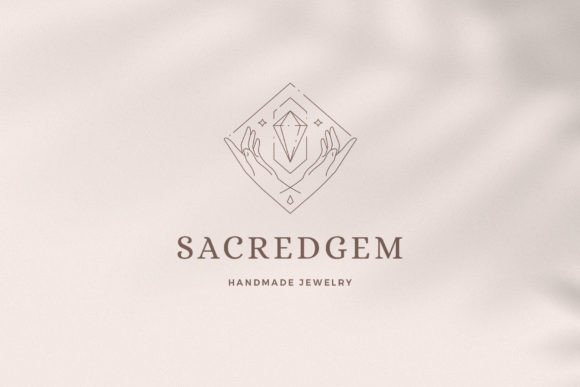 Download Hands Holding Gem Linear Logotype - Hand Collection