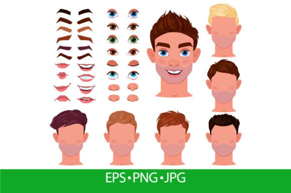 Download Cartoon Man Face Constructor, Male - Car Collection