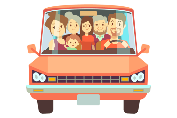 Download Family Car Travel. People in Auto Front - Car Collection